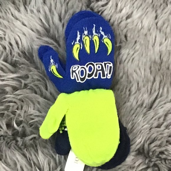 Toughskin | Toddler Boy's Winter Mitten | 3 Piece Set | Blue & Green | One Size - Picture 1 of 2